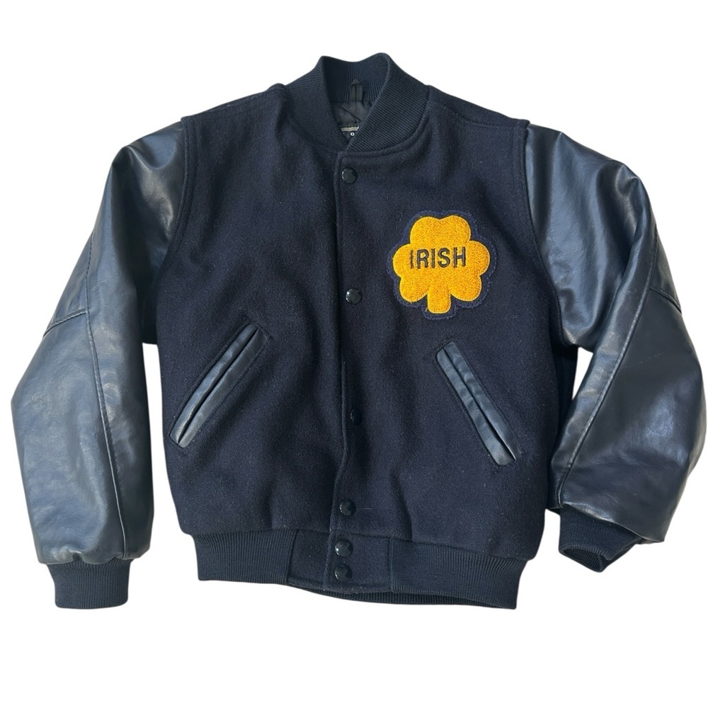 Notre Dame Rudy Varsity Letterman Bomber Jacket Youth Small